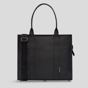 Large Structured Tote Bag in signature coated canvas -- Black