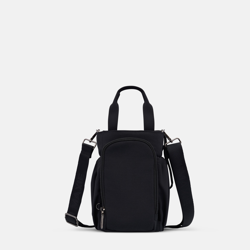 Multi-Wear Water Bottle Bag - Crossbody, Backpack, Sling, Handles - Black