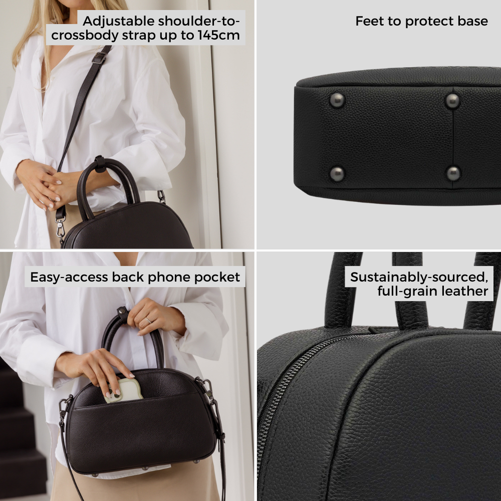 Bowler Leather Crossbody Bag -- Snake