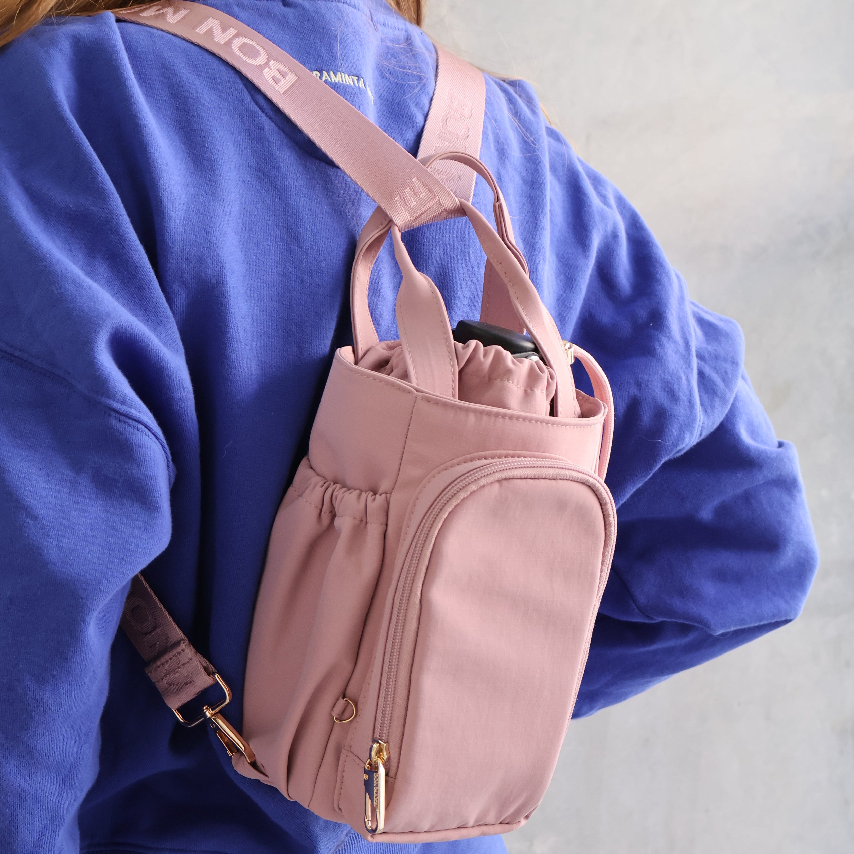 Multi-Wear Drink Bottle Bag with handles - Milk Tea