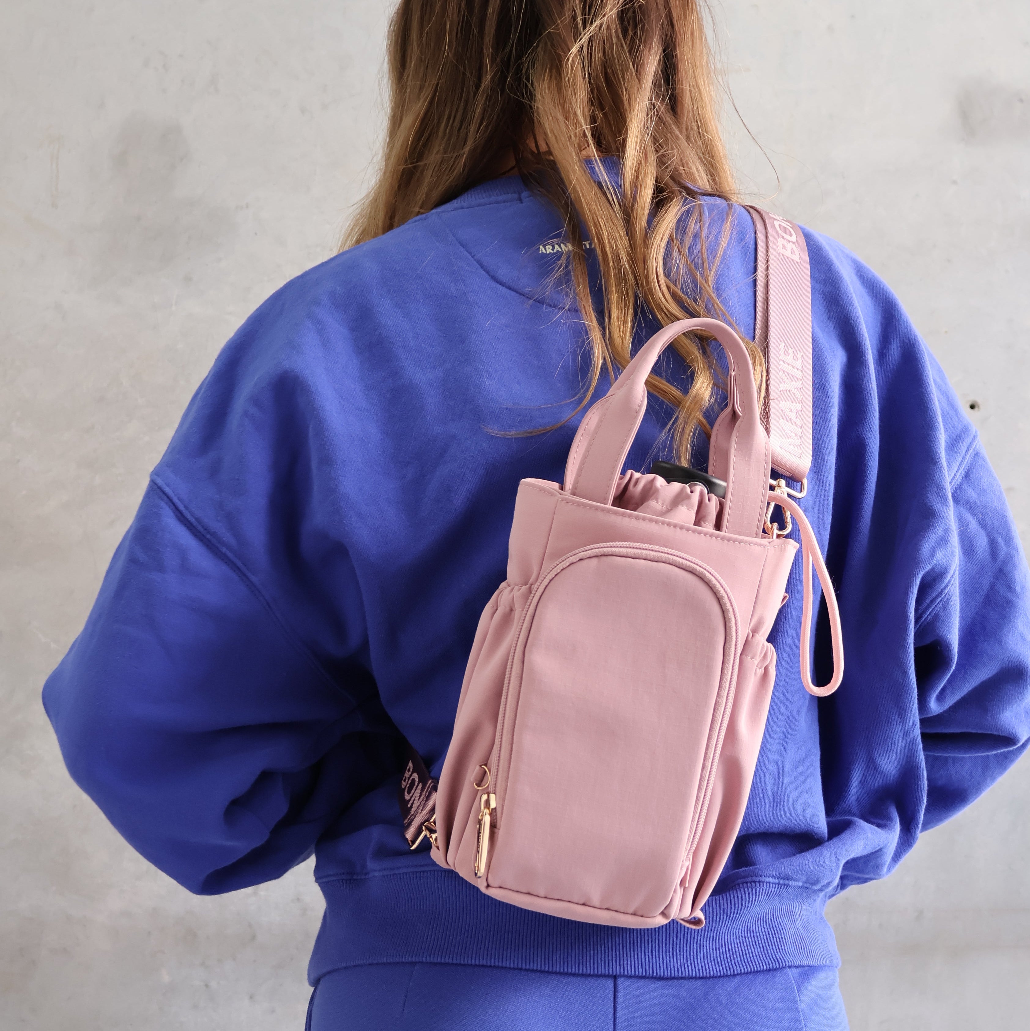 Multi-Wear Drink Bottle Bag with handles - Milk Tea