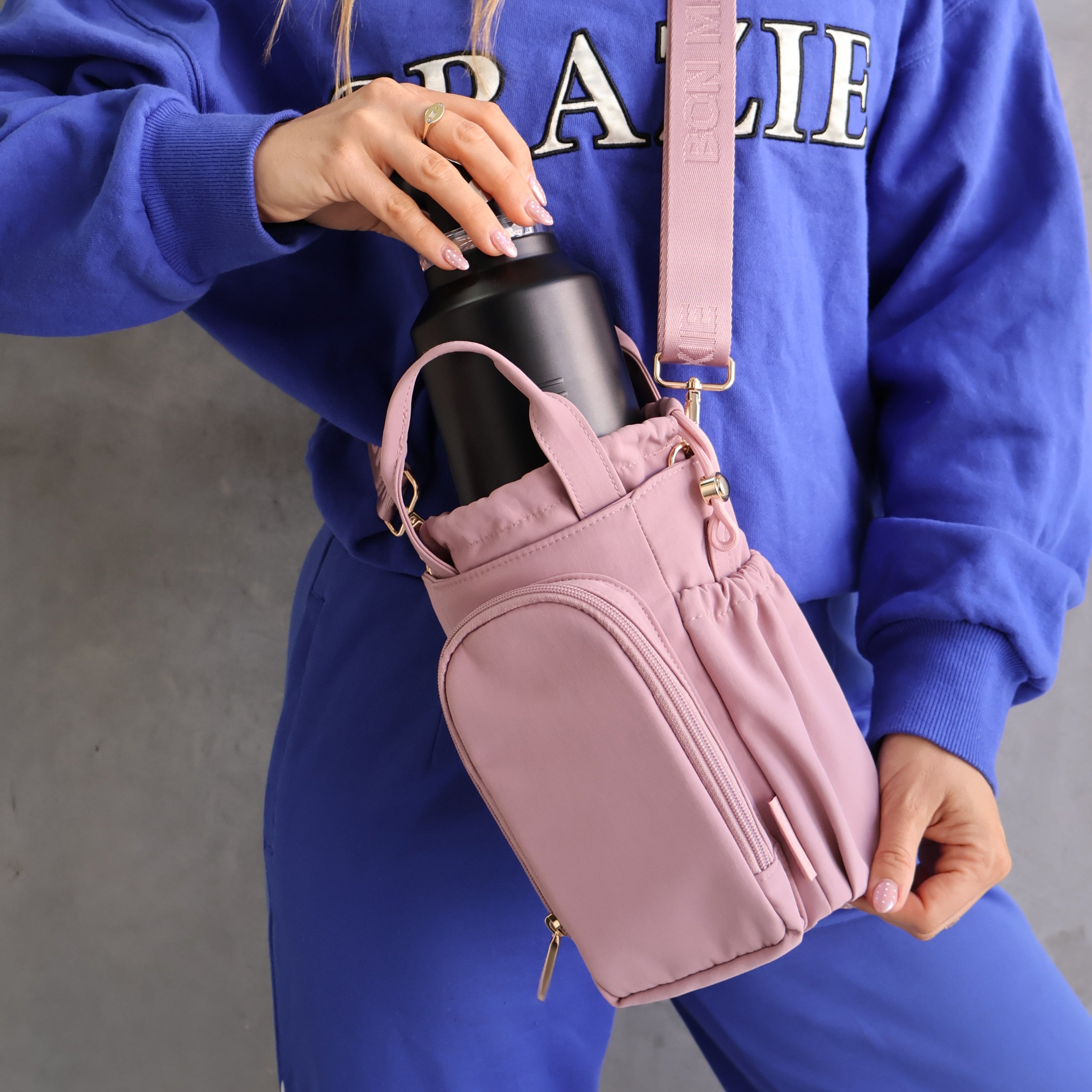 Multi-Wear Drink Bottle Bag with handles - Milk Tea