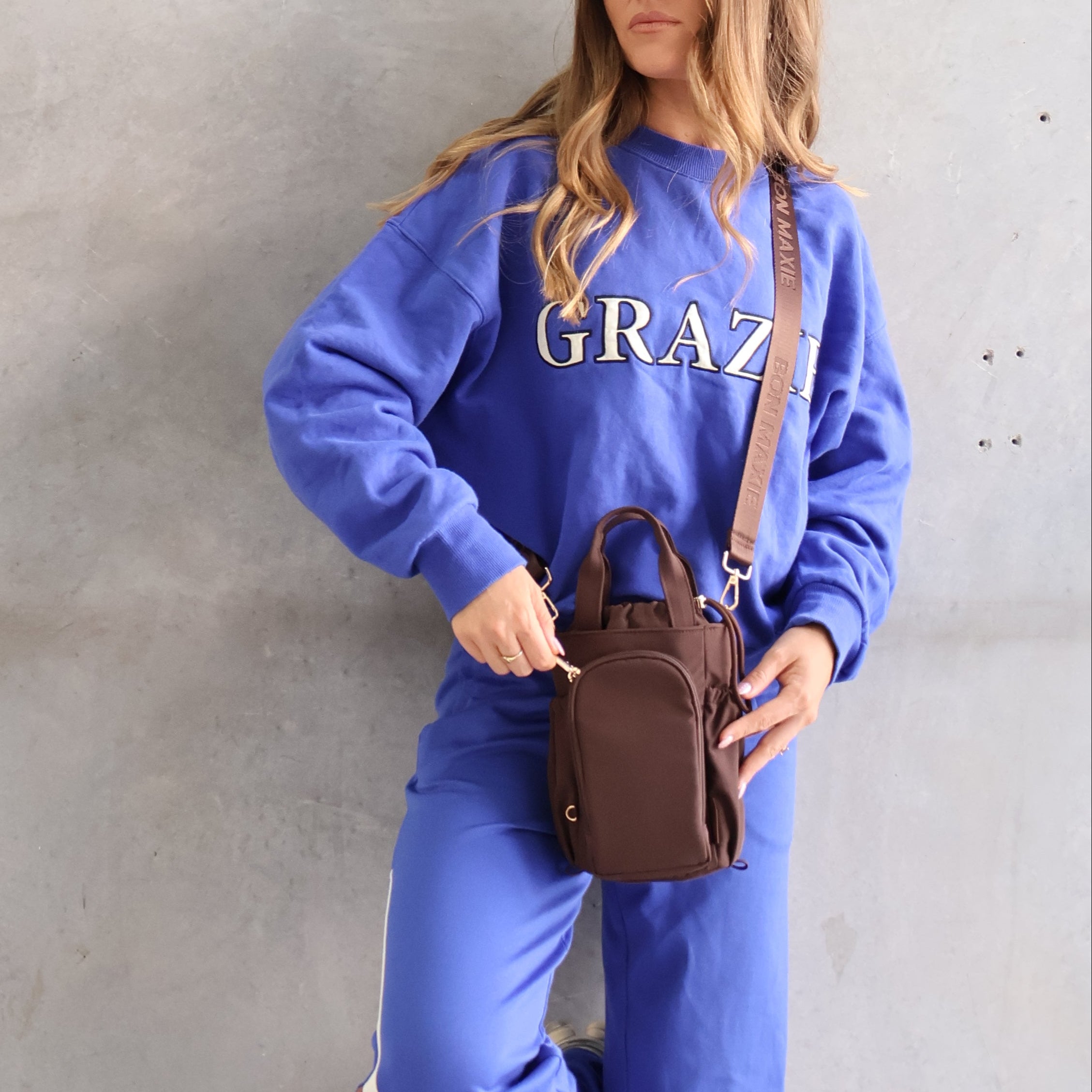 Multi-Wear Water Bottle Bag - Crossbody, Backpack, Sling, Handles - Chocolate