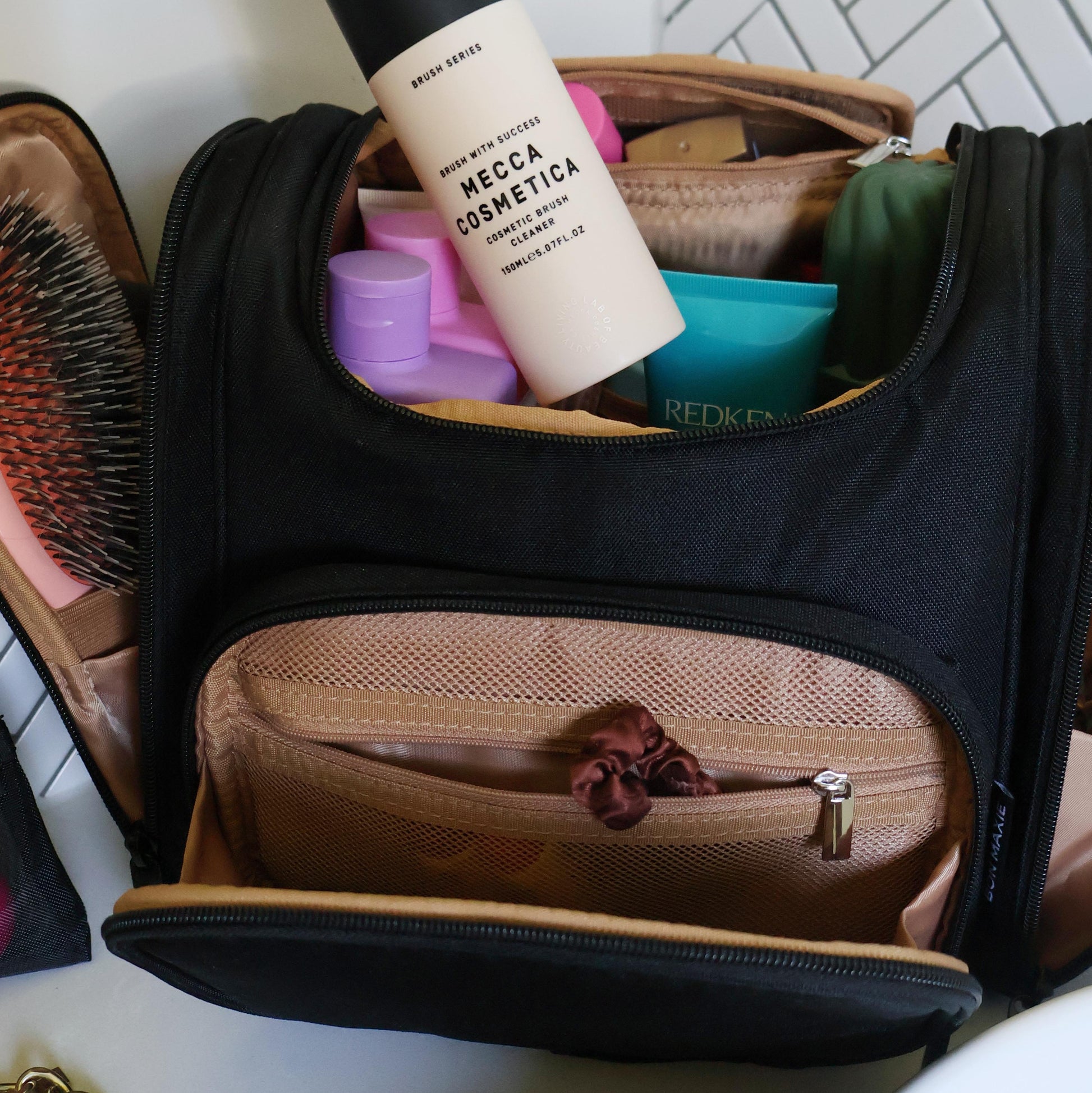 Large Hanging Travel Toiletry Bag | Large Cosmetic Makeup Kit Bag | 24 Pockets + Moveable Dividers