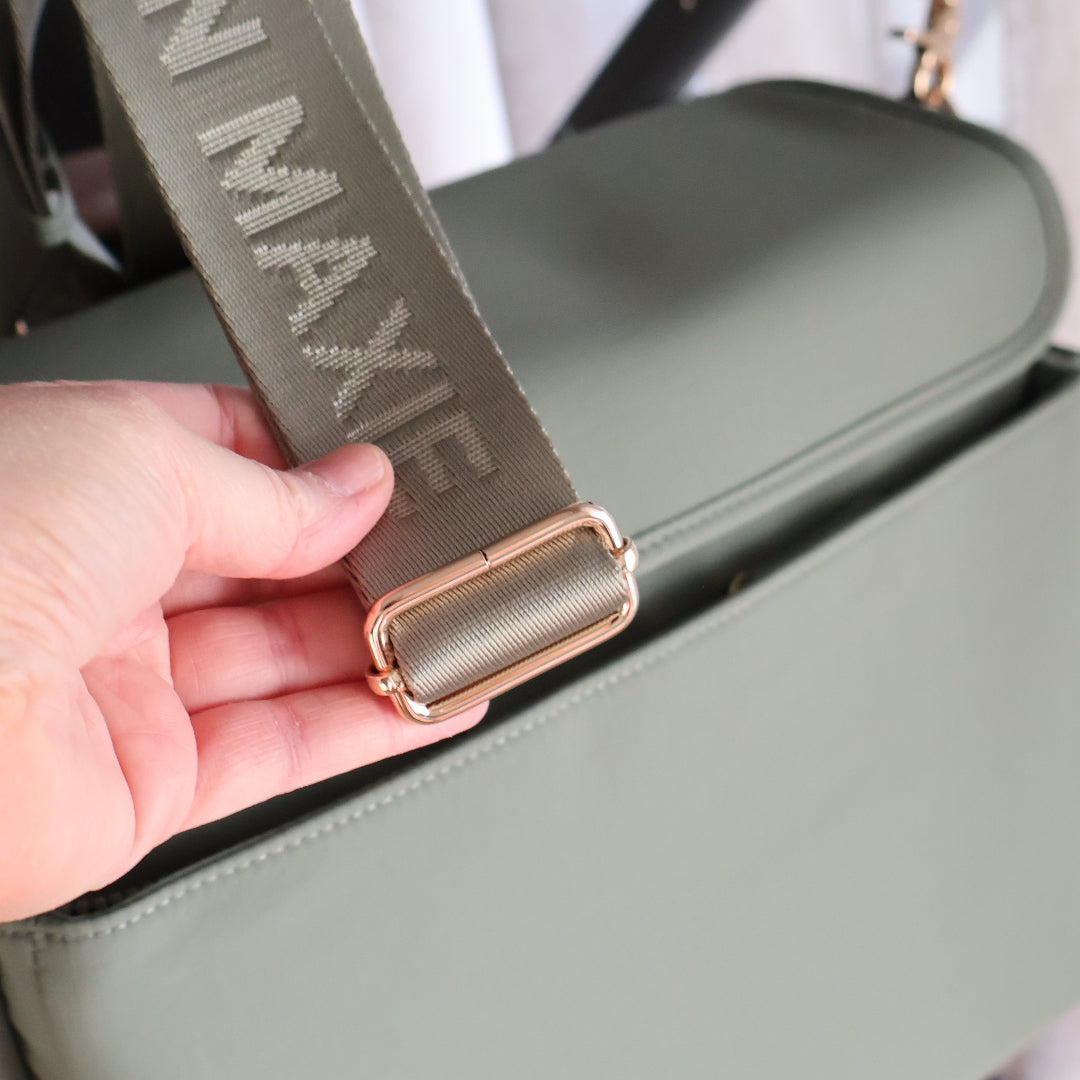 Nappy Bag/Pram Caddy Hybrid in washed nylon - Sage