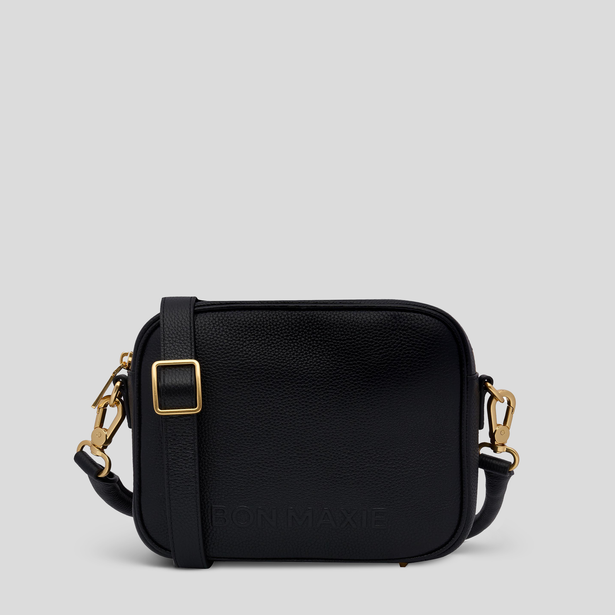 Sidekick Crossbody Bag - Pebbled Leather - Black