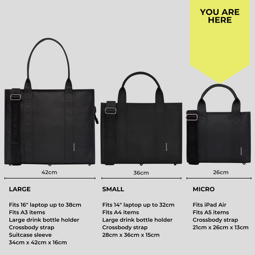 Micro Bon Vivant Structured Tote Bag -- Black Gingham