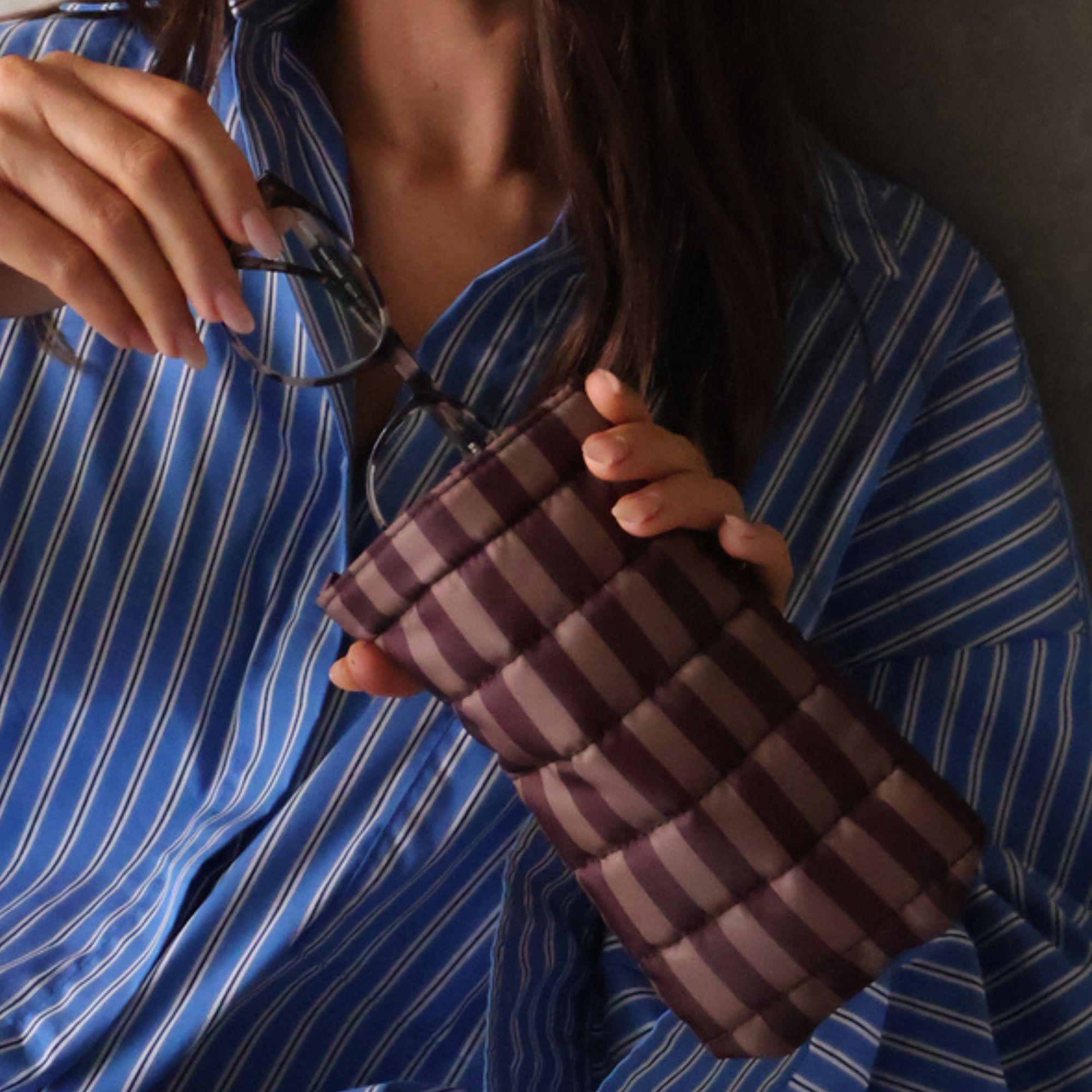 Easy-Squeezy Glasses Case - Double - Chocolate & Latte Stripe