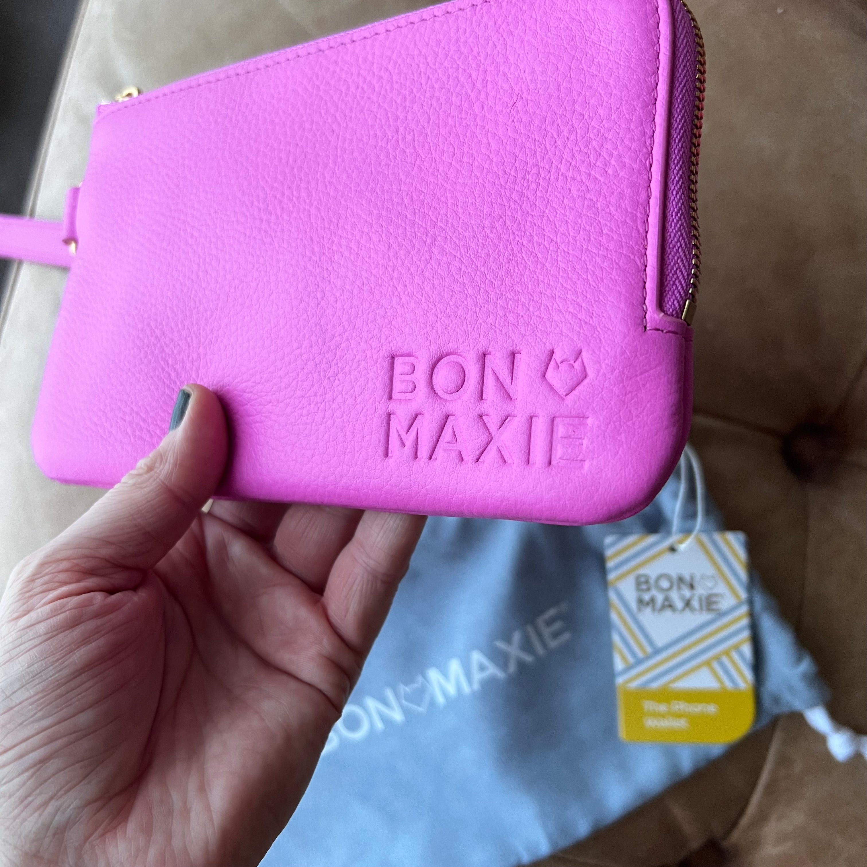 *SECONDS SALE* Leather Phone Wallet Pouch -- Fuchsia