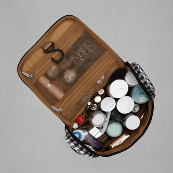 Bon Voyage Travel Toiletry Bag - Black Gingham Toiletry Bags