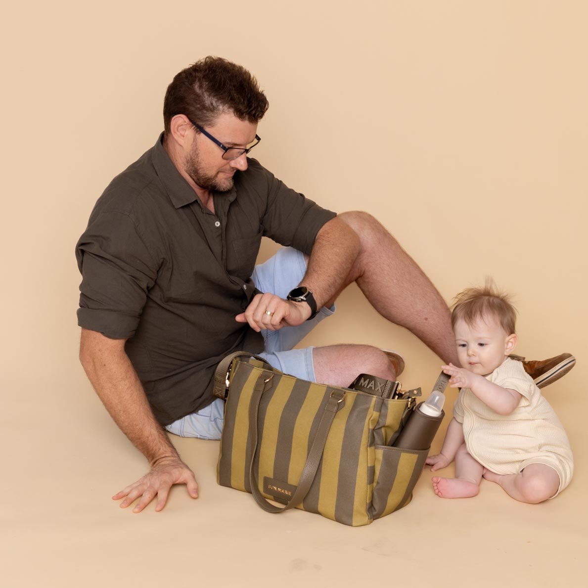 Neoprene Bottle Insulator Pocket Insert - Khaki Baby Accessories KHAKI