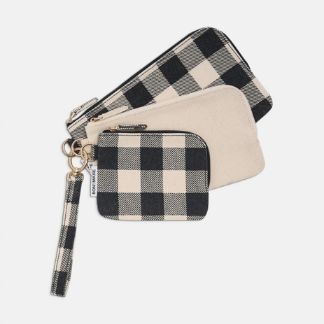 Bag Buddy Pouch Set - Black Gingham