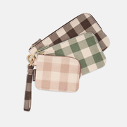 Bag Buddy Pouch Set of 3 with wrist strap - Muted Gingham