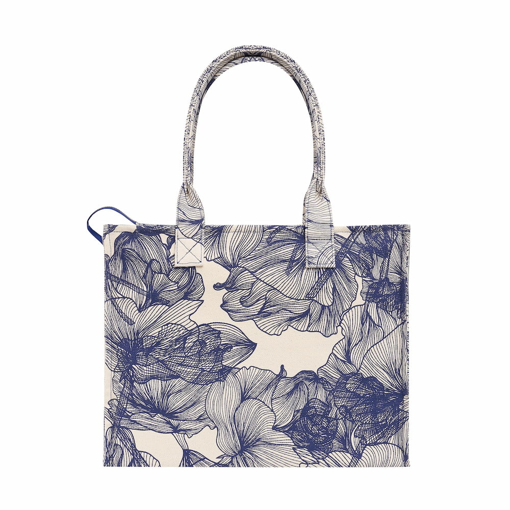 Bon Vivant Tote Bag - Navy Floral