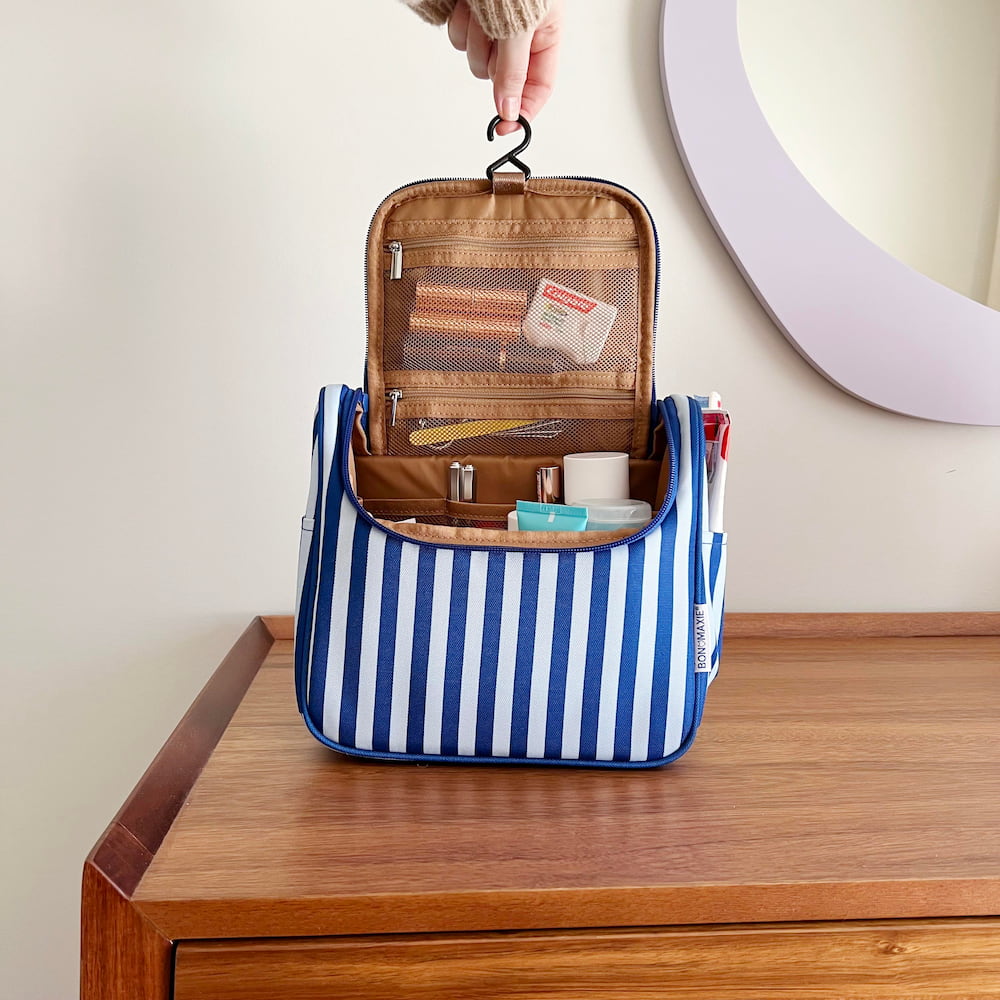 Bon Voyage Travel Toiletry Bag - Blue Stripes