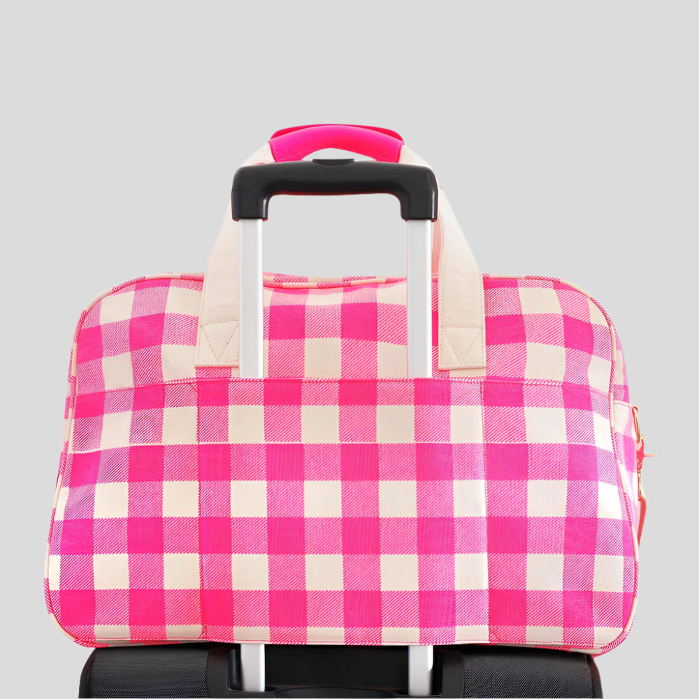 Bon Voyage Weekender Bag - Coated Tan Stripe Canvas Bags