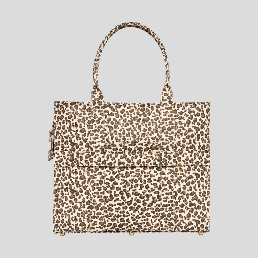 Large Bon Vivant Structured Tote Bag - Neon Pink Leopard Bags