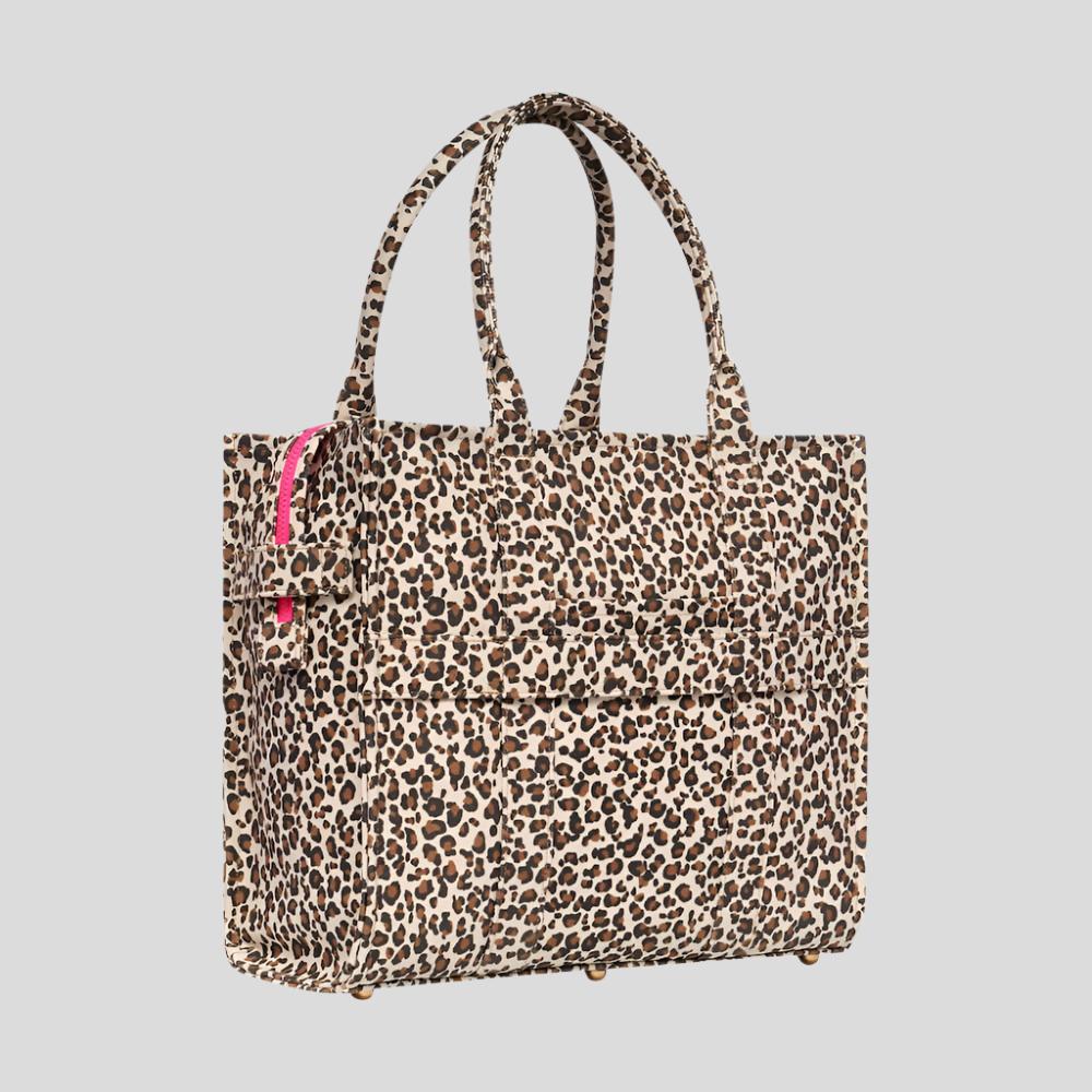 Large Bon Vivant Structured Tote Bag - Neon Pink Leopard Bags