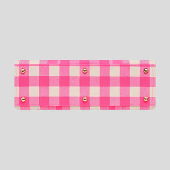 Large Bon Vivant Structured Tote Bag - Neon Pink Gingham Bags