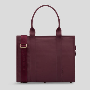 Large Structured Tote Bag - Burgundy