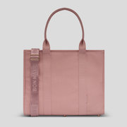 Large Structured Coated Canvas Tote -- Rosewater Mauve