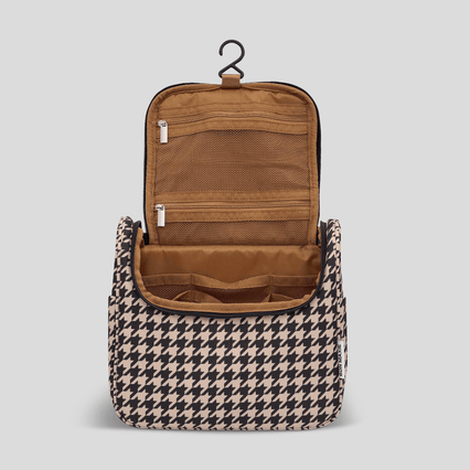 Bon Voyage Travel Toiletry Bag - Black Houndstooth Toiletry Bags