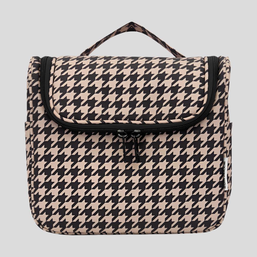 Bon Voyage Travel Toiletry Bag - Black Houndstooth Toiletry Bags
