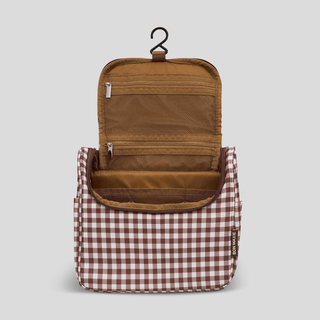 Bon Voyage Travel Toiletry Bag - Chocolate Gingham Toiletry Bags
