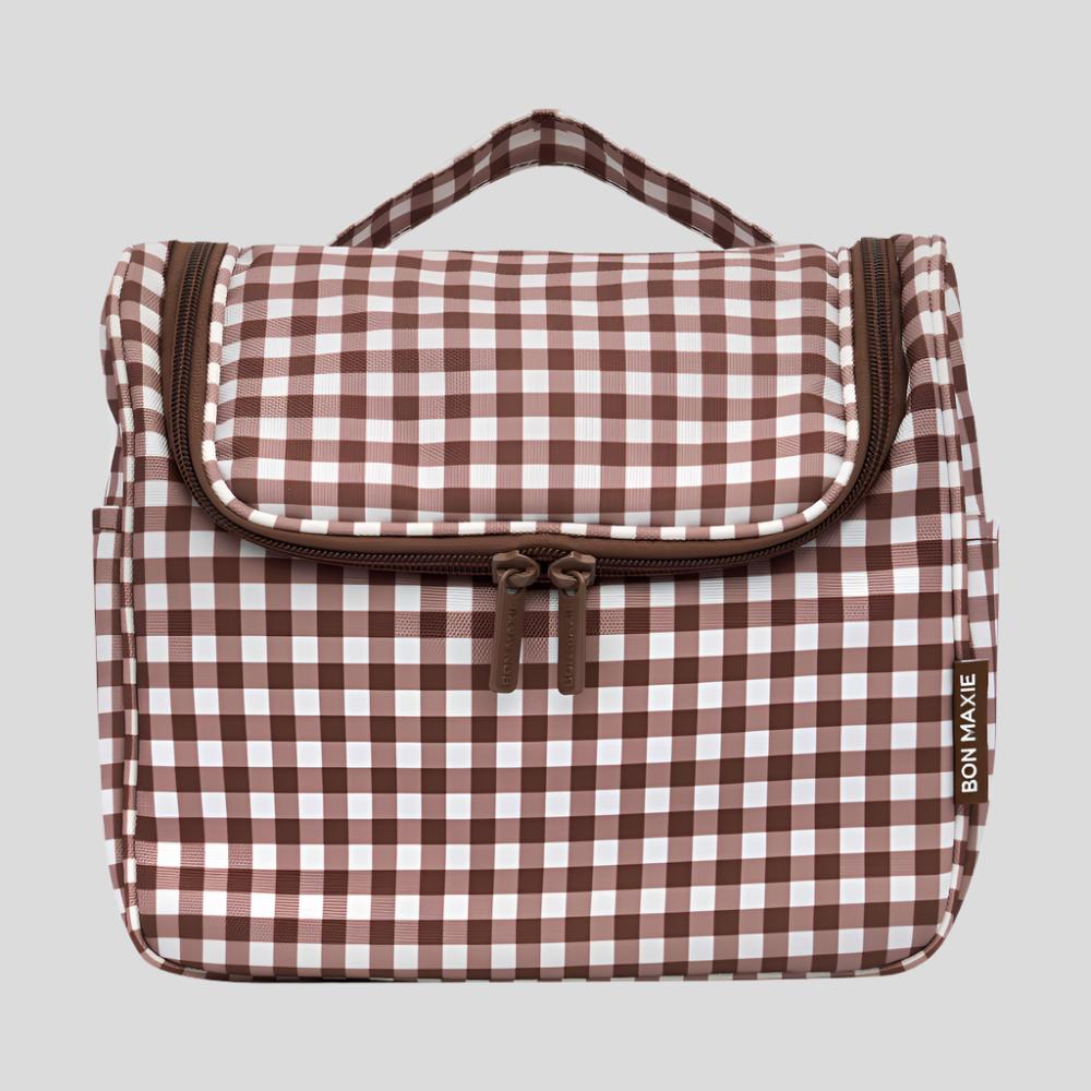 Bon Voyage Travel Toiletry Bag - Chocolate Gingham Toiletry Bags