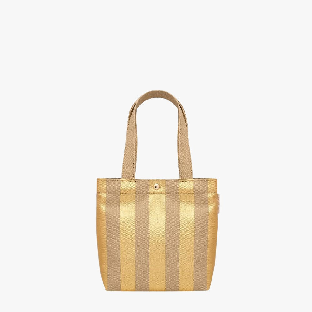 Mini Bonnie Tote Bag - Gold Stripe