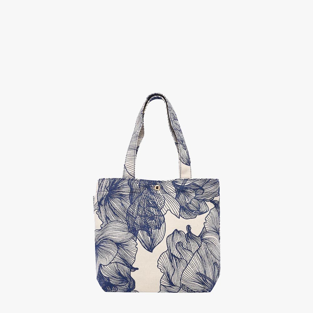 Mini Bonnie Tote Bag - Navy Floral