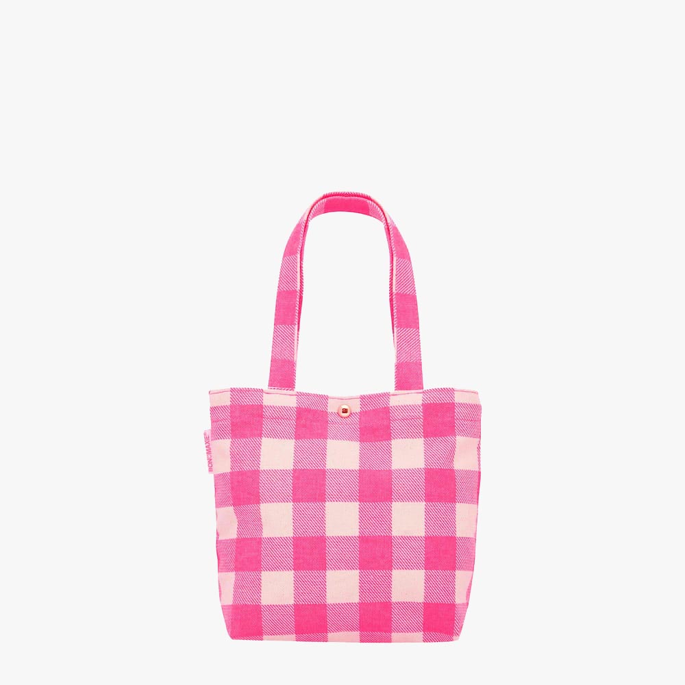 Mini Bonnie Tote Bag - Neon Pink Gingham