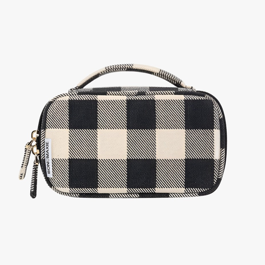 Handy Case With Handle - Black Gingham