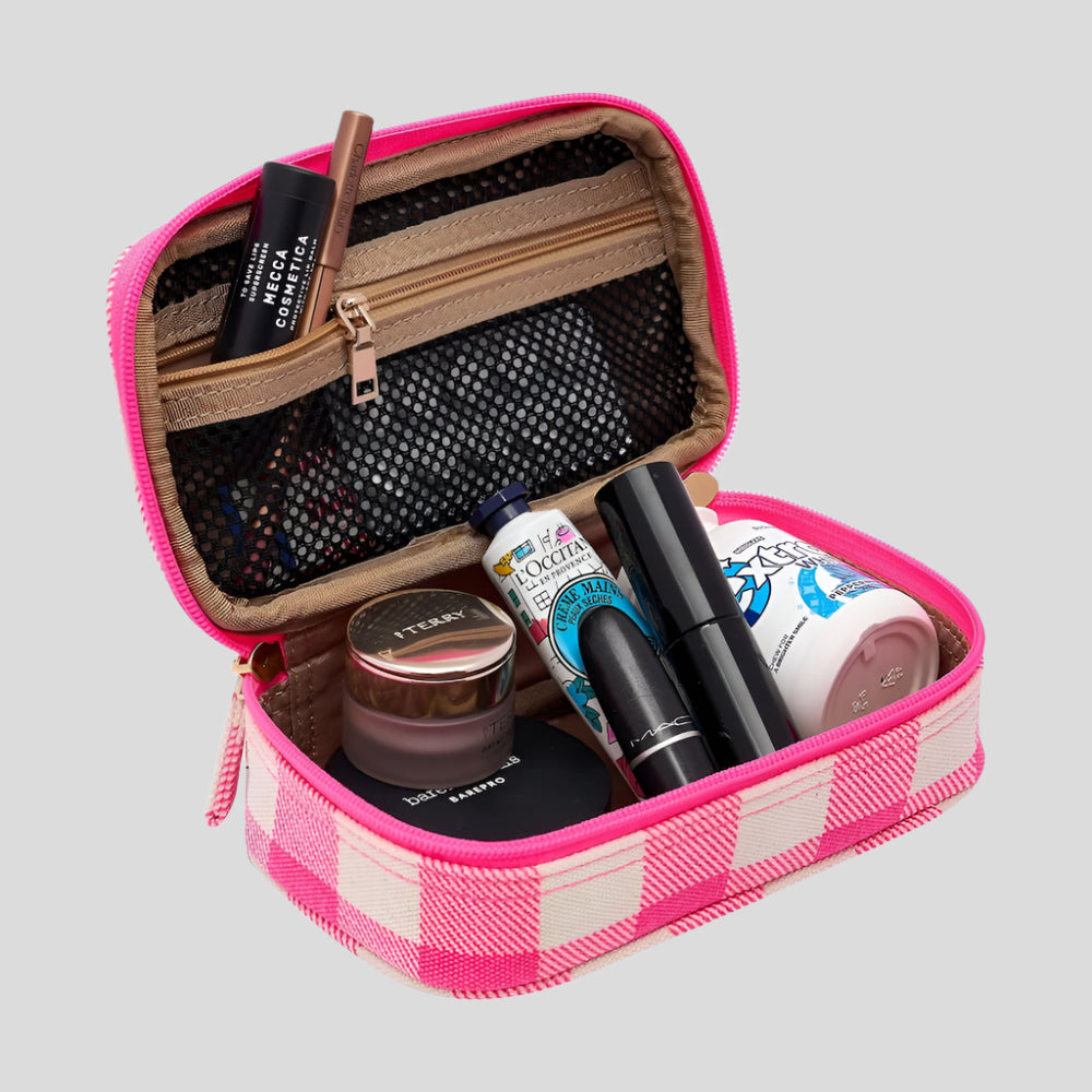 Handy Handle Case - Neon Pink Gingham Handy Pouches + Cases