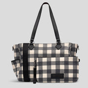 Carryall Tote + Pouch - Black Gingham Bags Gold