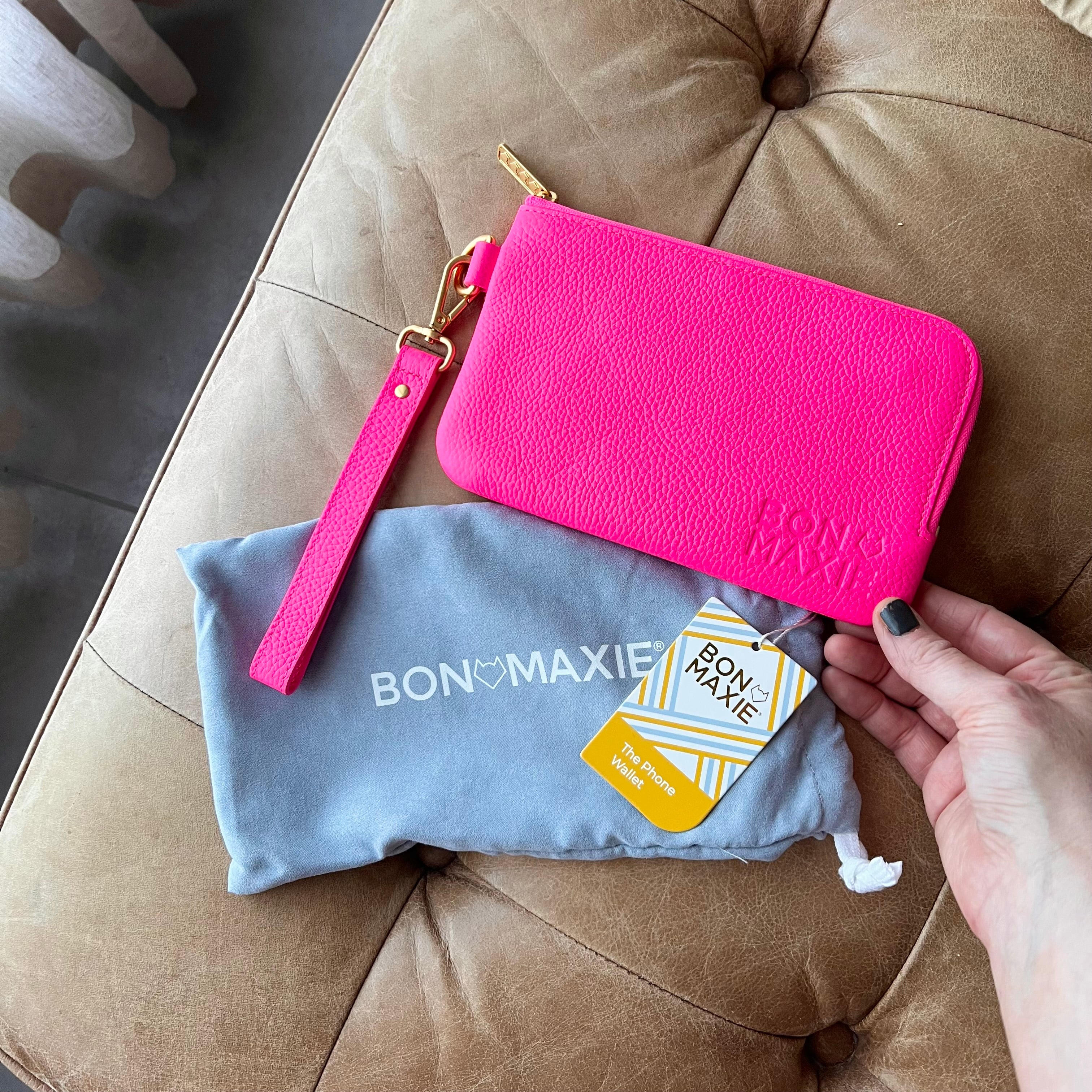 *SECONDS SALE* Leather Phone Wallet Pouch -- Neon Pink