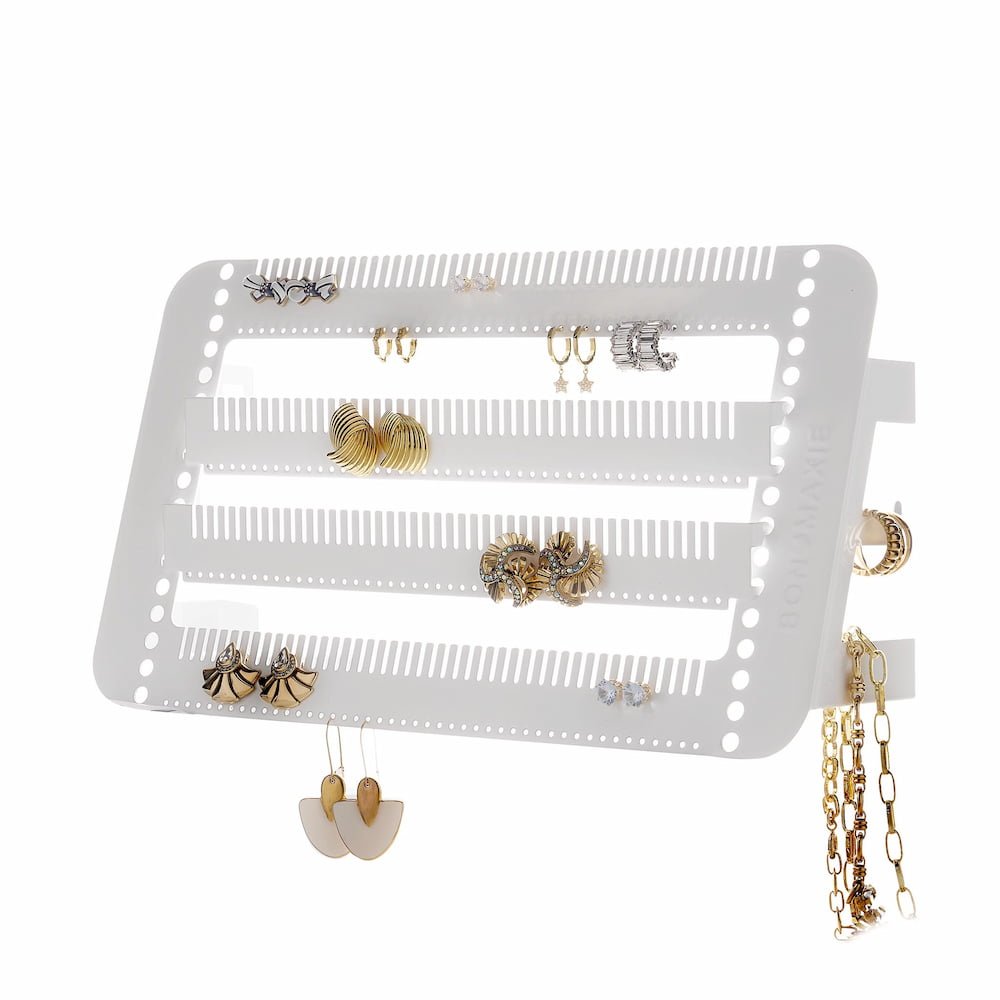 Mini Metal Easy - Drop Jewellery Stand/Hanger - White Jewellery Organiser WHITE