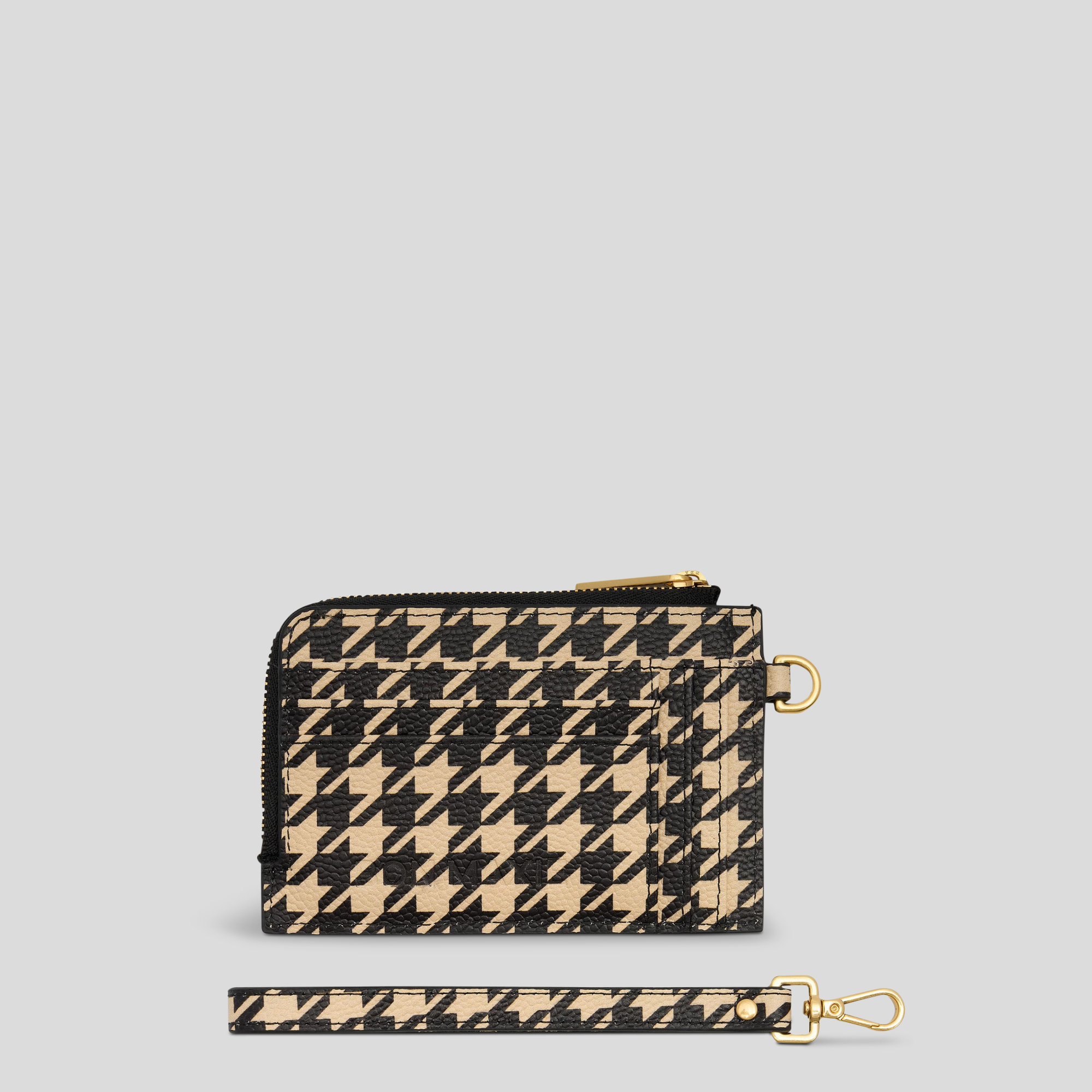 Everyday Leather Mini Wallet -- Black Houndstooth
