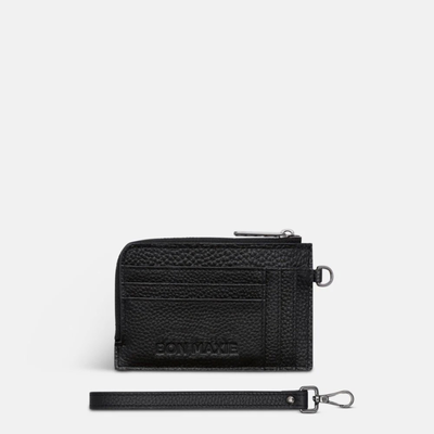 Everyday Mini Wallet in pebbled leather - Black