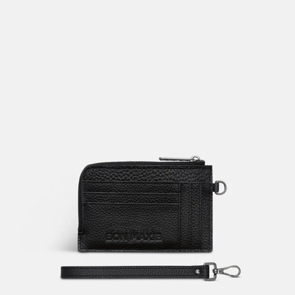Everyday Mini Wallet in pebbled leather -- Black
