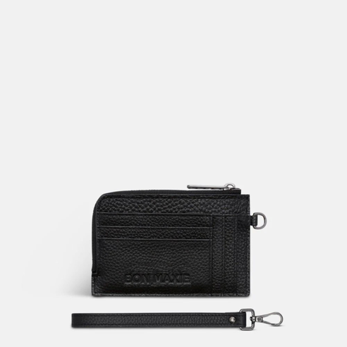 Mini Wallet - Pebbled Leather - Black