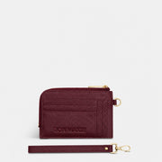 Mini Wallet - Burgundy Pebbled Leather