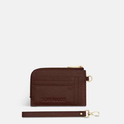 Mini Wallet - Pebbled Leather - Chocolate