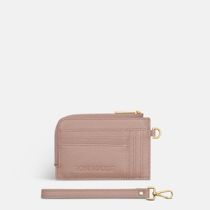 Everyday Mini Wallet in pebbled leather - Milk Tea