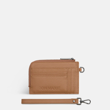 Everyday Mini Wallet in pebbled leather -- Tan