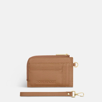 Everyday Mini Wallet in pebbled leather -- Tan
