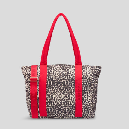 Everyday Tote Bag -- Red/Leopard