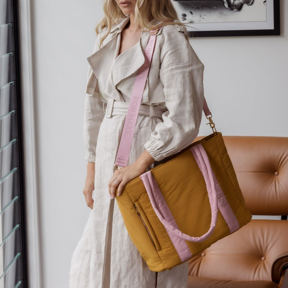 Everyday Tote Bag -- Pink/Mustard