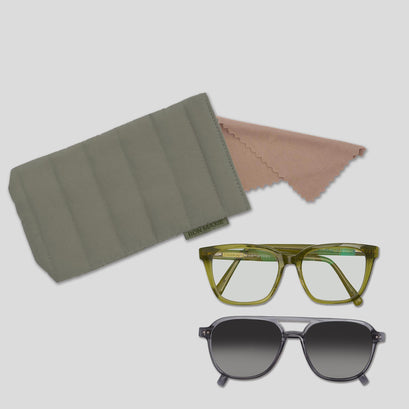 Double Easy-Squeezy Glasses Case -- Sage