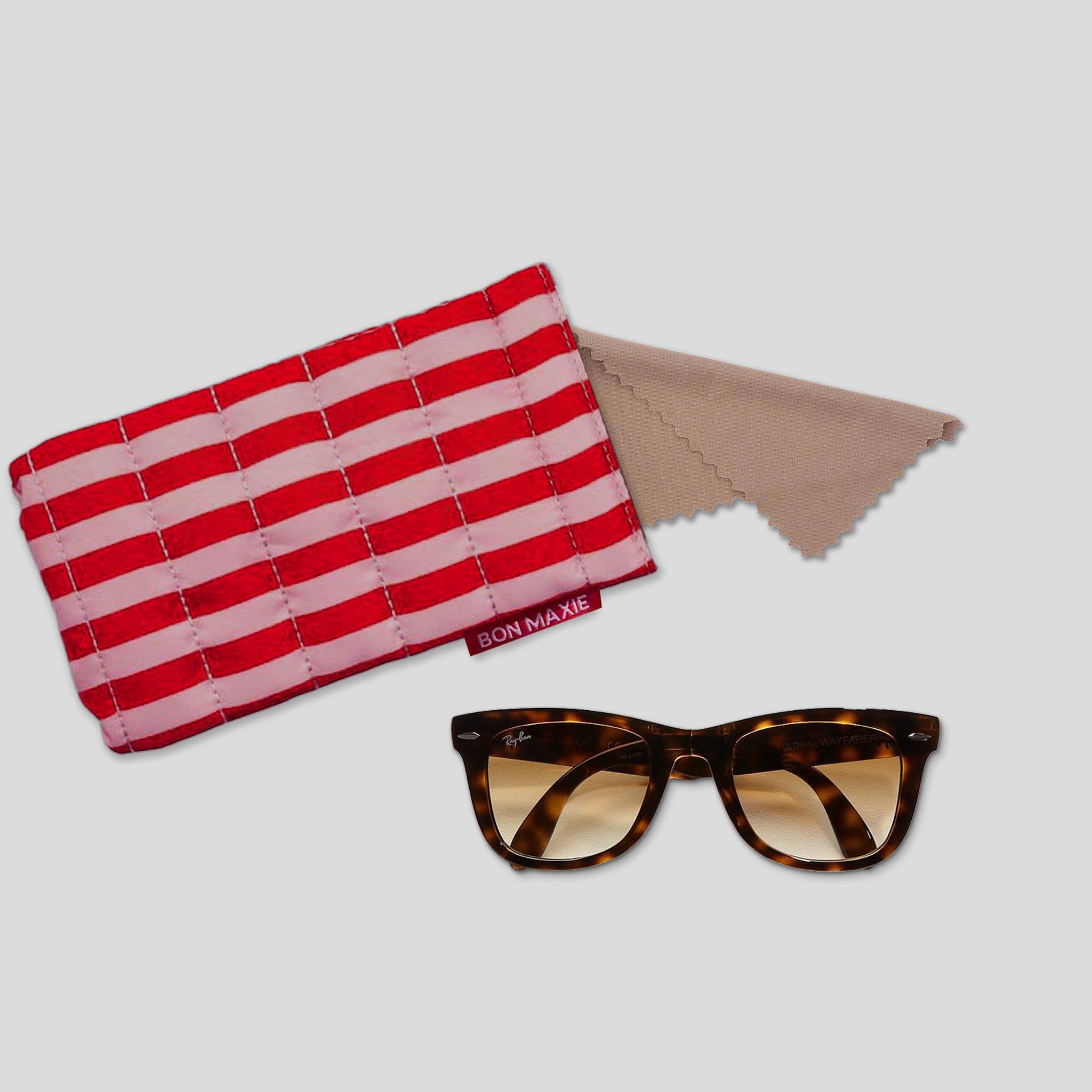 Easy-Squeezy Glasses Case -- Pink/Red Stripe